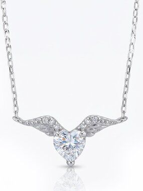 Guardian Angel Heart Necklace,  925 Sterling Silver Charmed Aroma